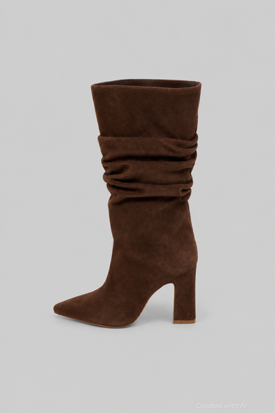 Women’s Harriet Suede Slouch Boots - Root Brown - 8.5 - Boots