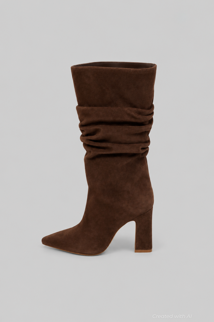 Women’s Harriet Suede Slouch Boots - Root Brown - 8.5 - Boots