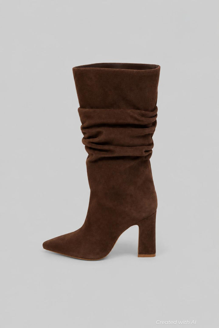 Women’s Harriet Suede Slouch Boots - Root Brown - 8.5 - Boots