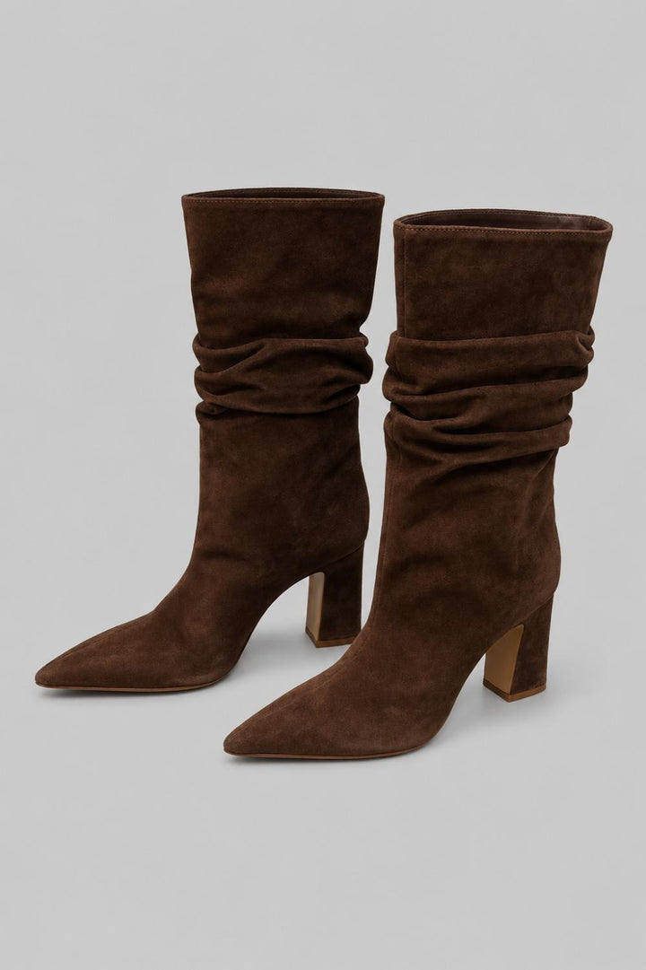 Women’s Harriet Suede Slouch Boots - Root Brown - 8.5 - Boots