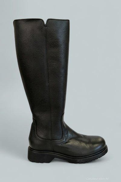 Women’s Harry Pebble Leather Tall Boots - Black - 8.5 - Boots