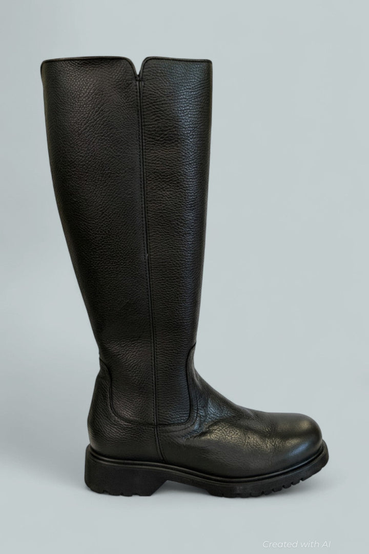 Women’s Harry Pebble Leather Tall Boots - Black - 8.5 - Boots