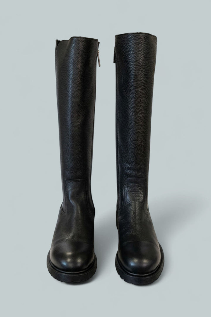 Women’s Harry Pebble Leather Tall Boots - Black - 8.5 - Boots