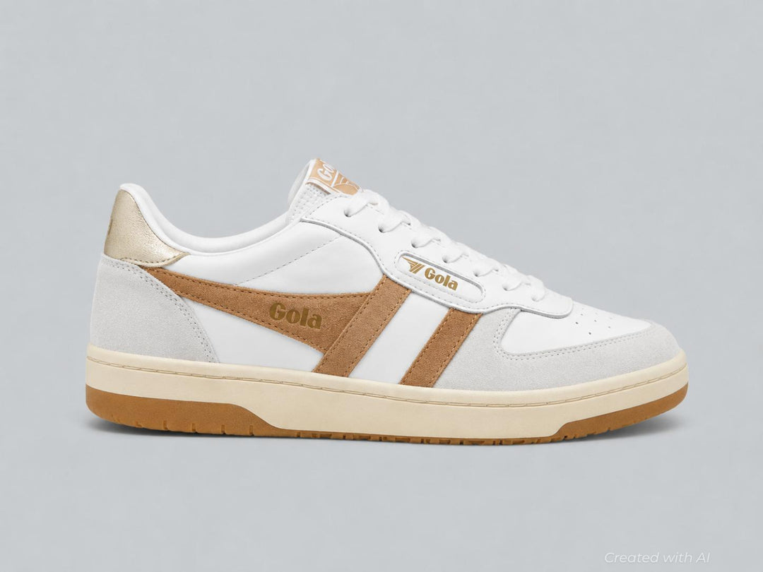 Women’s Hawk Sneakers - White/Light Caramel - 9.5 - Sneaker