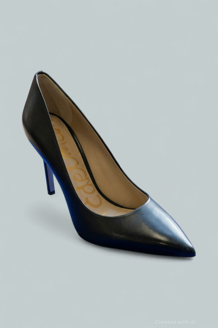 Women’s Hazel Leather Pumps - Black Leather - Heels