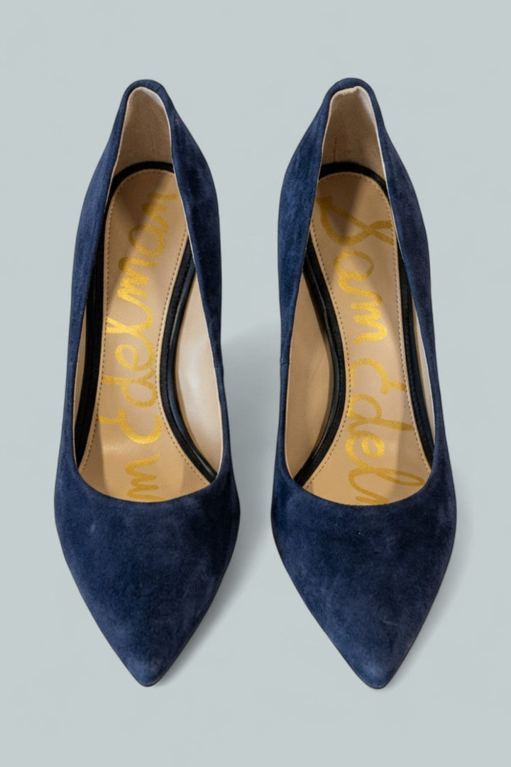 Women’s Hazel Pointed Toe High-Heel Pumps - Navy Suede - 7.5 - Sandal