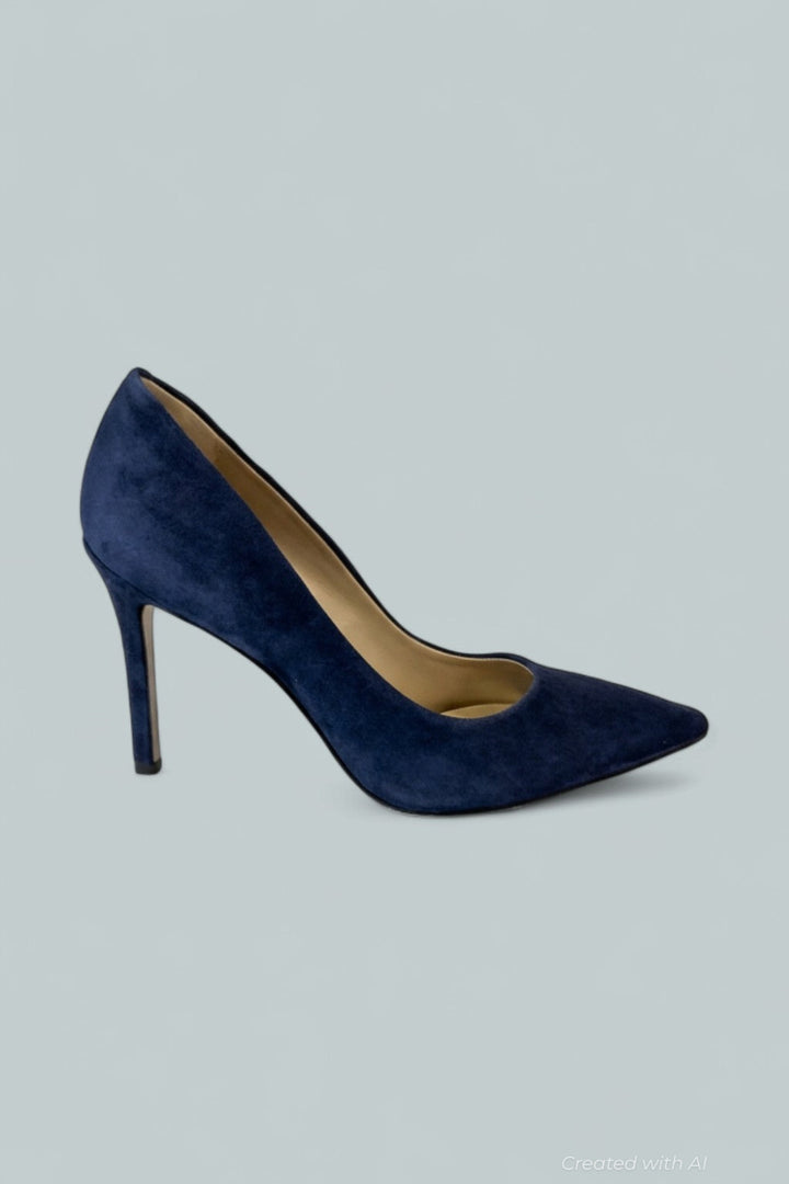 Women’s Hazel Pointed Toe High-Heel Pumps - Navy Suede - 7.5 - Sandal