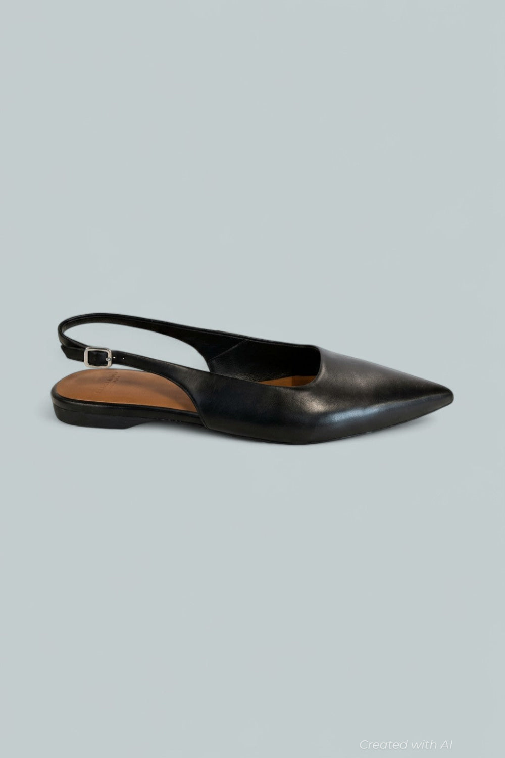 Women’s Hermine Pointed Toe Slingback Flats - Black - 10 US / 40 EU - Slingback