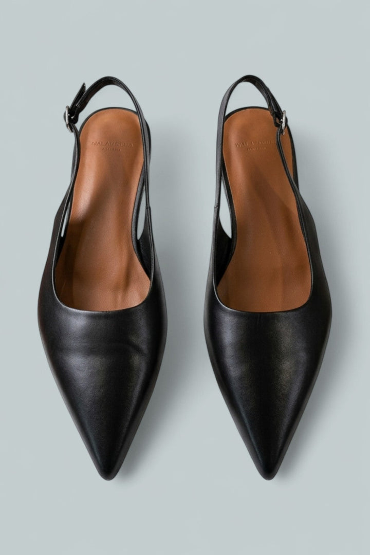 Women’s Hermine Pointed Toe Slingback Flats - Black - 10 US / 40 EU - Slingback