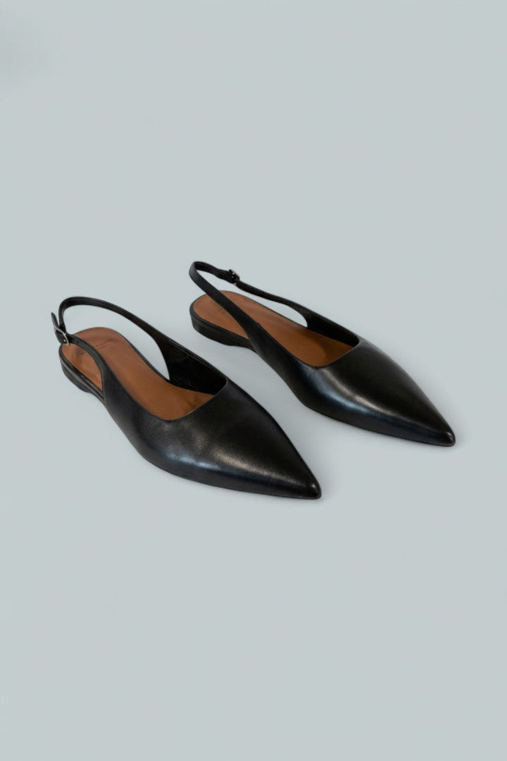 Women’s Hermine Pointed Toe Slingback Flats - Black - 10 US / 40 EU - Slingback