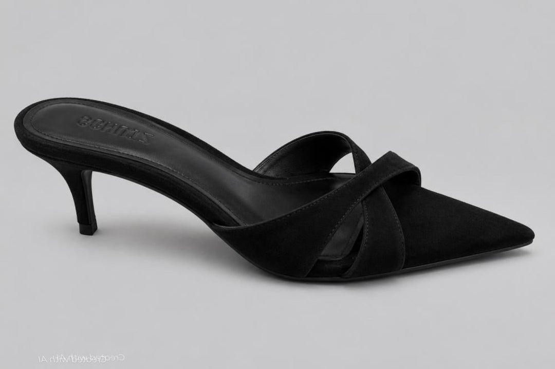 Women’s Hilda Leaf Mule Sandals - Black - 8 - Mules