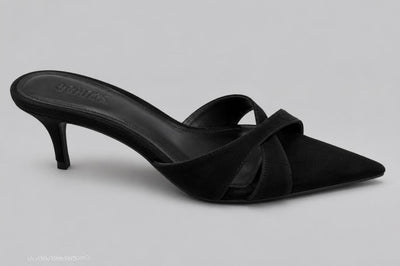 Women’s Hilda Leaf Mule Sandals - Black - 8 - Mules