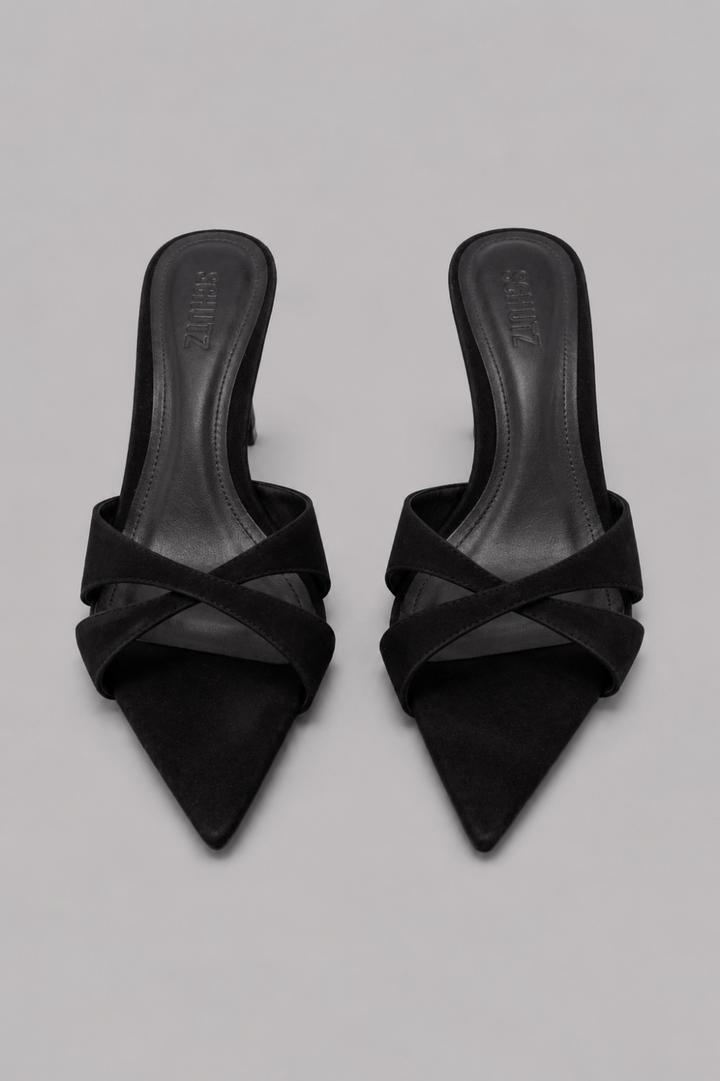 Women’s Hilda Leaf Mule Sandals - Black - 8 - Mules