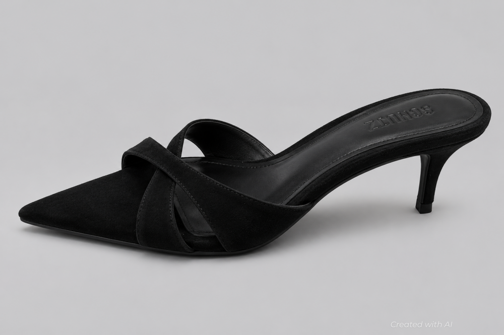 Women’s Hilda Leaf Mule Sandals - Black - 8 - Mules