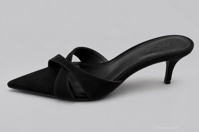 Women’s Hilda Leaf Mule Sandals - Black - 8 - Mules