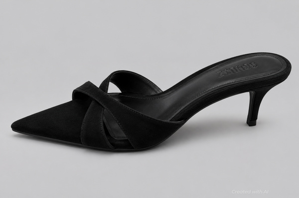Women’s Hilda Leaf Mule Sandals - Black - 8 - Mules