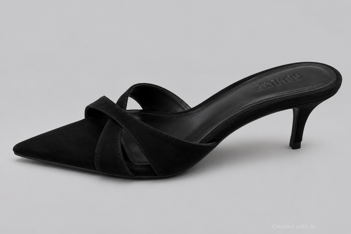 Women’s Hilda Leaf Mule Sandals - Black - 8 - Mules