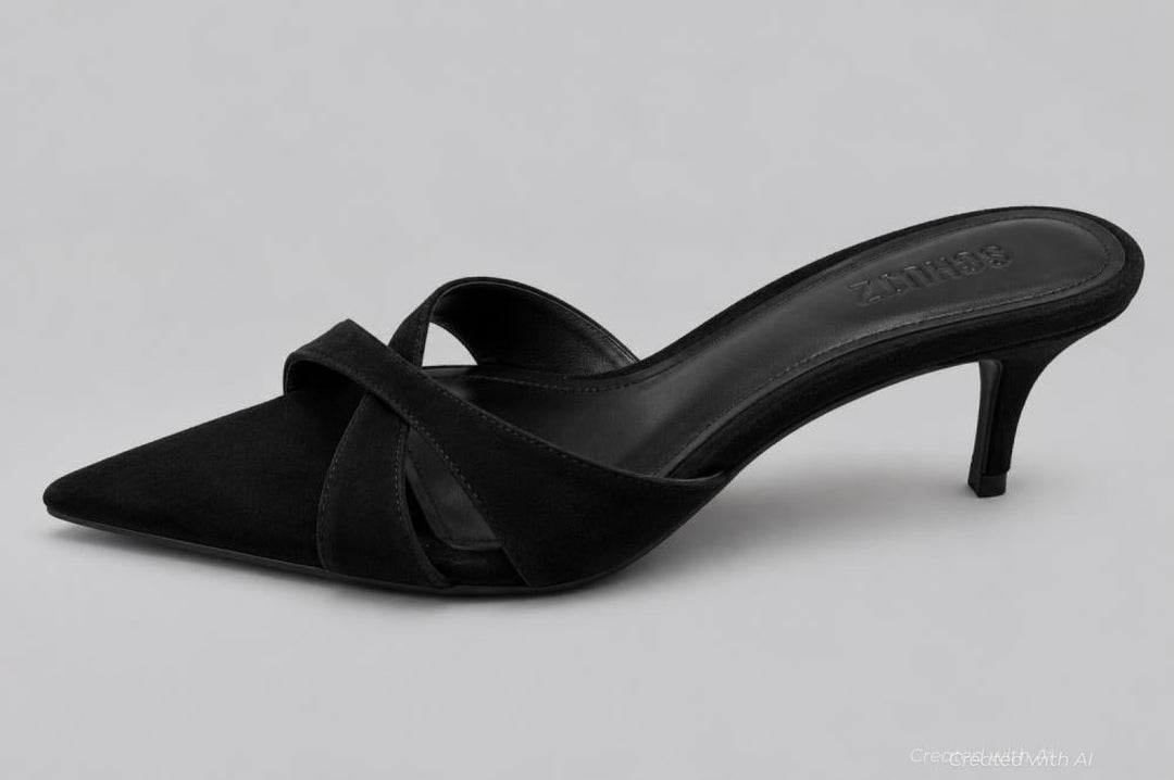 Women’s Hilda Leaf Mule Sandals - Black - 8 - Mules