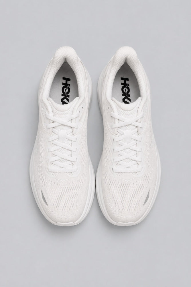 Women’s HOKA Bondi 9 Running Shoes - White/White - 7.5 - Sneaker
