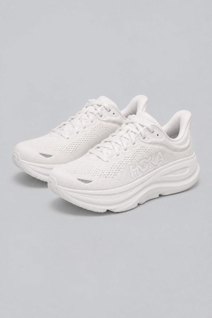 Women’s HOKA Bondi 9 Running Shoes - White/White - 7.5 - Sneaker