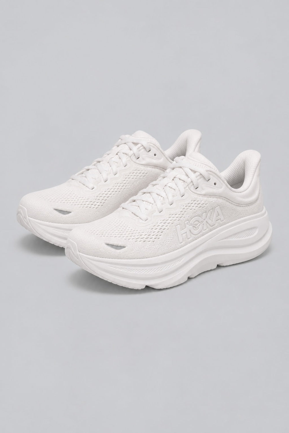Women’s HOKA Bondi 9 Running Shoes - White/White - 7.5 - Sneaker