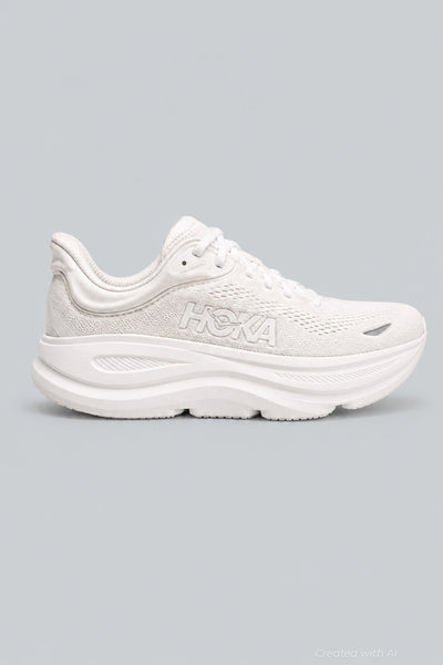 Women’s HOKA Bondi 9 Running Shoes - White/White - 7.5 - Sneaker