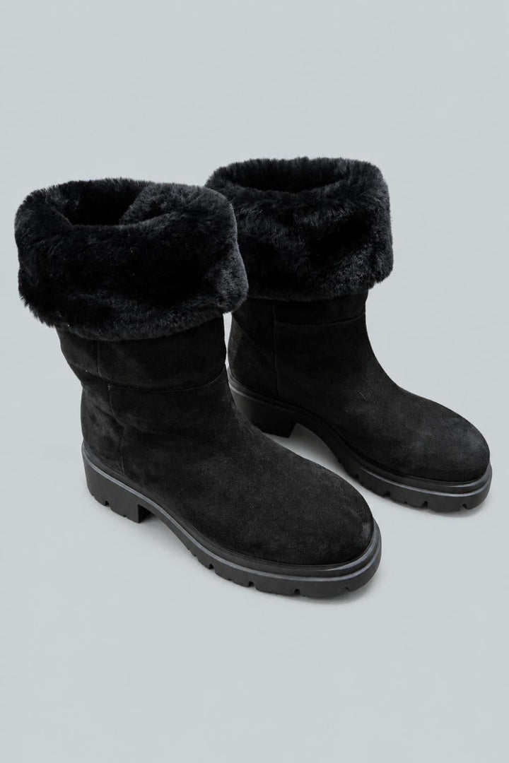 Women’s Hudson Shearling Booties - Black - 105 - Bootie