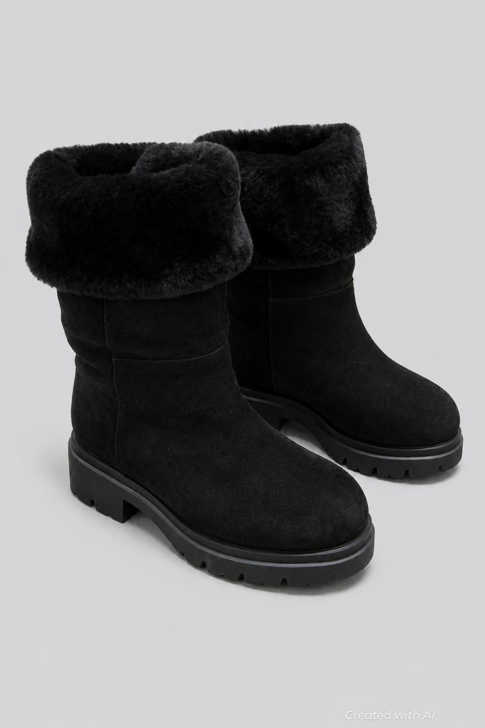 Women’s Hudson Shearling Booties - Black - 105 - Bootie