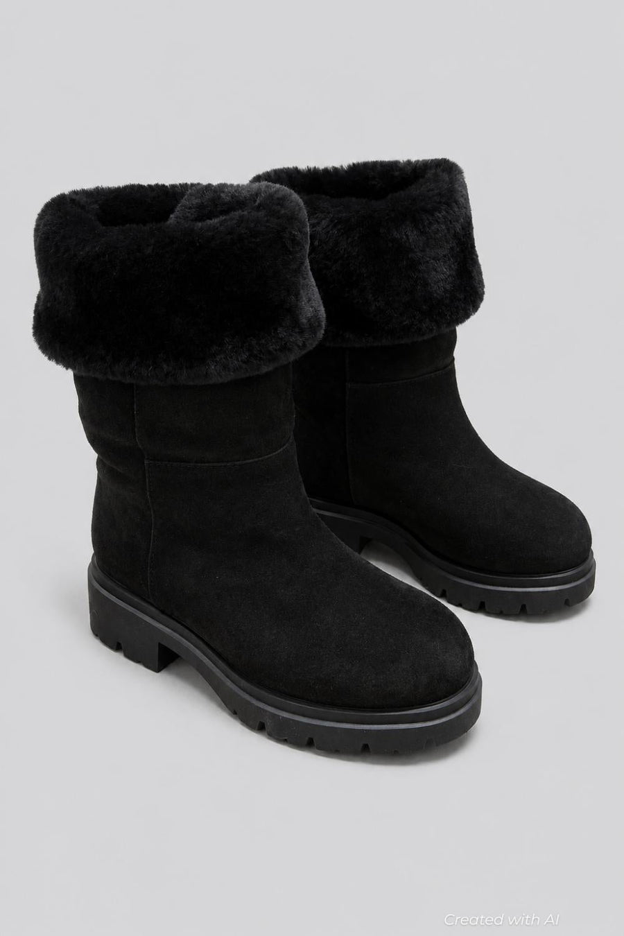 Women’s Hudson Shearling Booties - Black - 105 - Bootie