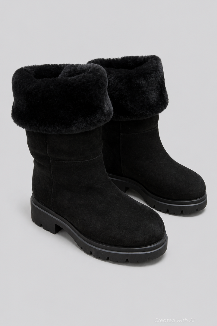 Women’s Hudson Shearling Booties - Black - 105 - Bootie