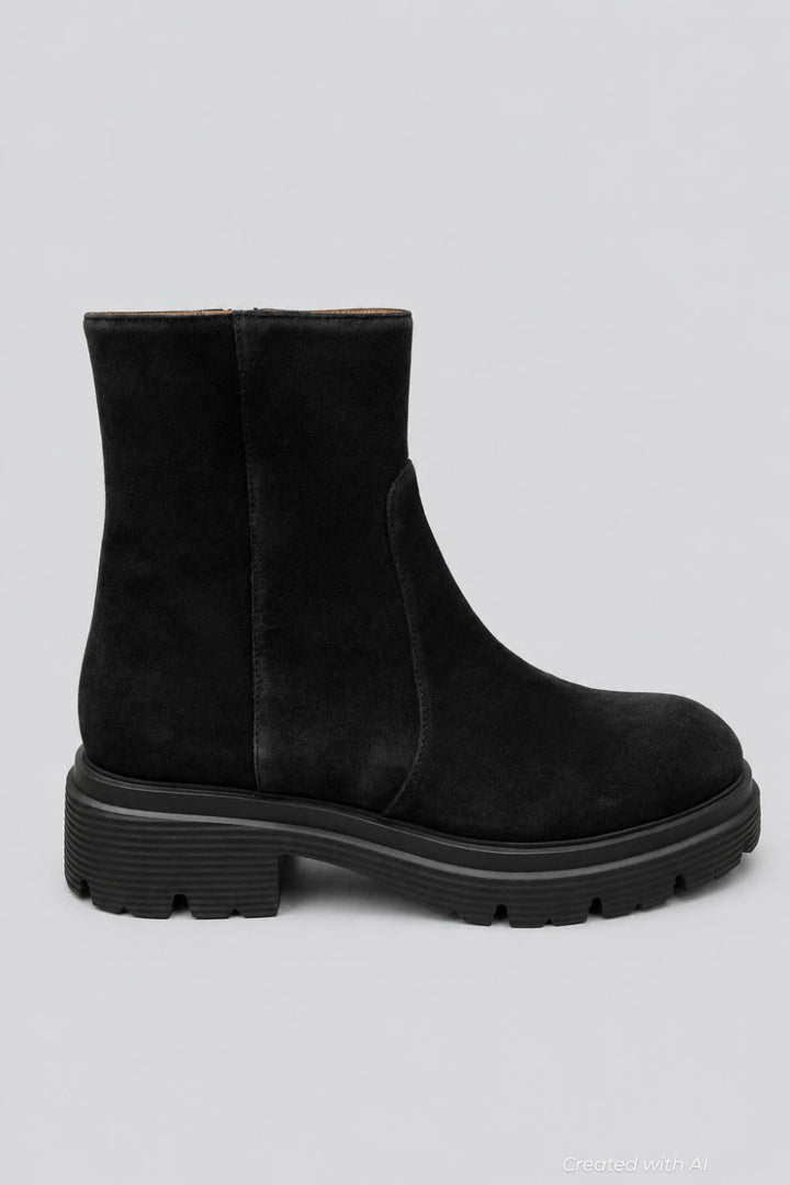 Women’s Husdon Lite Zip Booties - Black Suede - 9 - Bootie