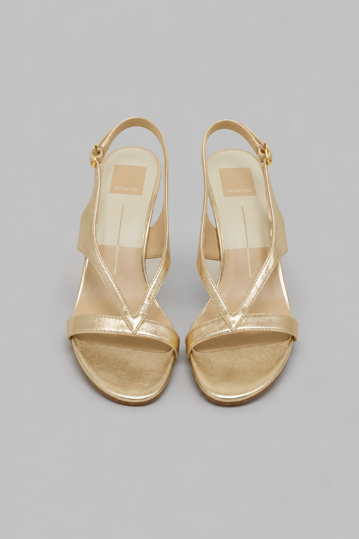 Women’s Izela Slingback Sandals - Gold Leather - 7 - Slingback