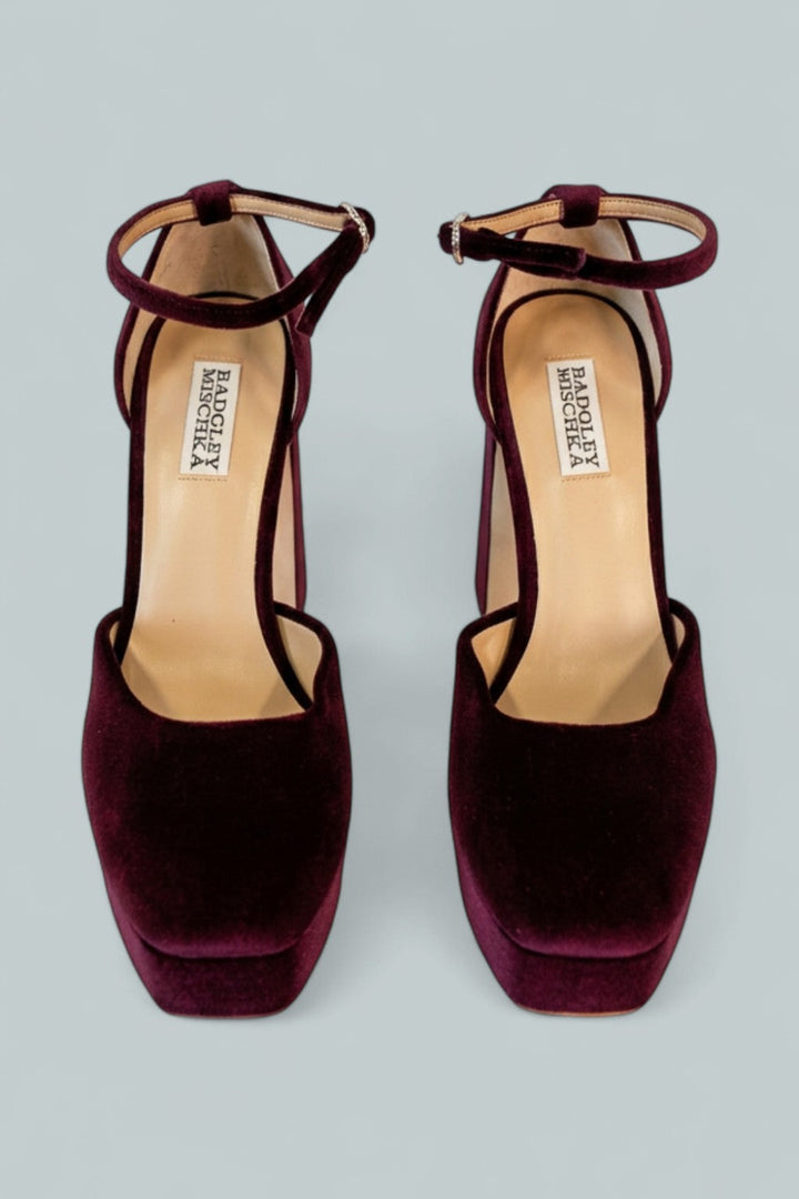 Women’s Jayda Platform Pumps - Wine Velvet - Heels