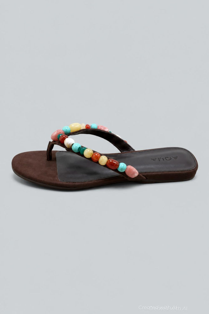 Women’s Jules Embellished Thong Sandals Exclusive - Brown Suede - Sandal