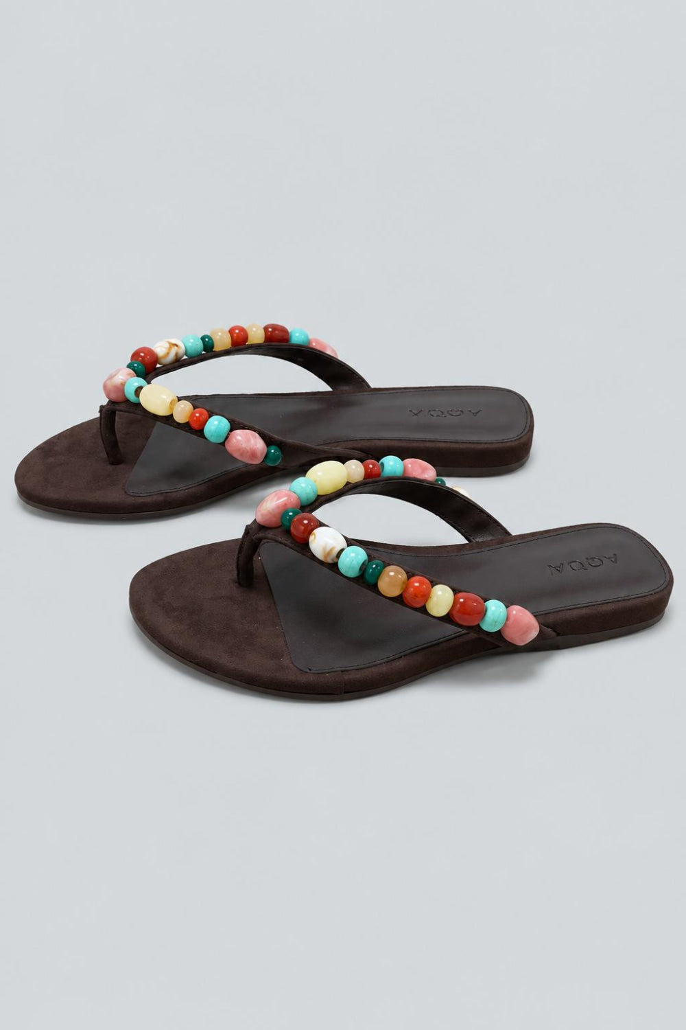 Women’s Jules Embellished Thong Sandals Exclusive - Brown Suede - 9 - Sandals
