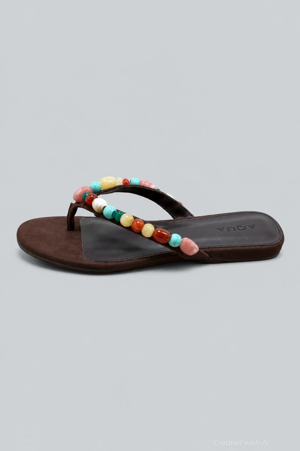 Women’s Jules Embellished Thong Sandals Exclusive - Brown Suede - 9 - Sandals