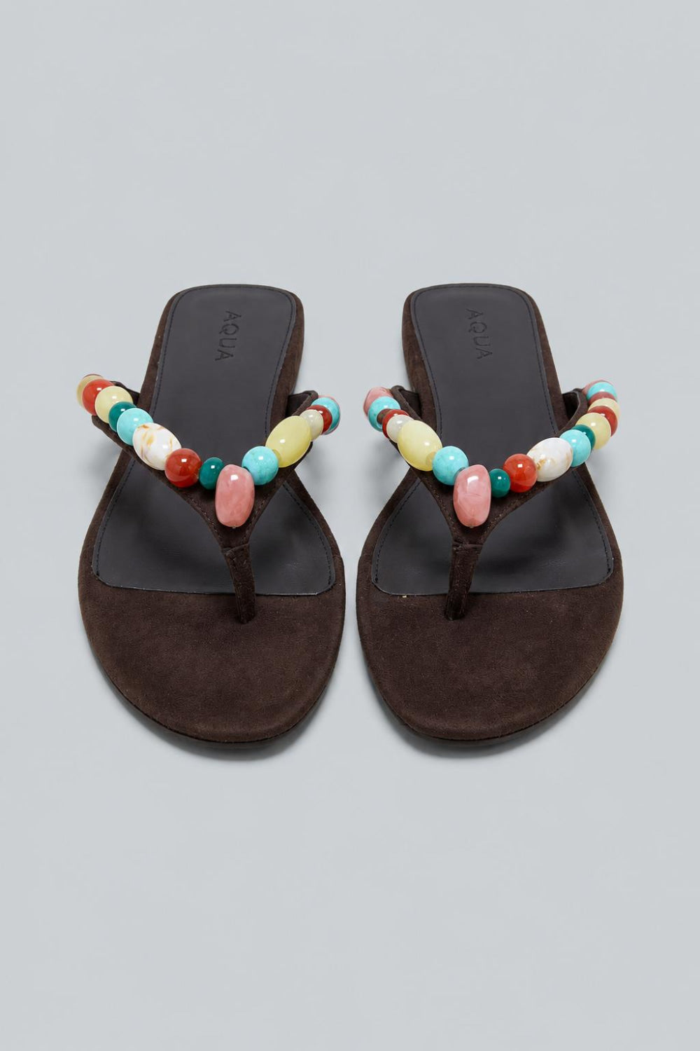 Women’s Jules Embellished Thong Sandals Exclusive - Brown Suede - 9 - Sandals