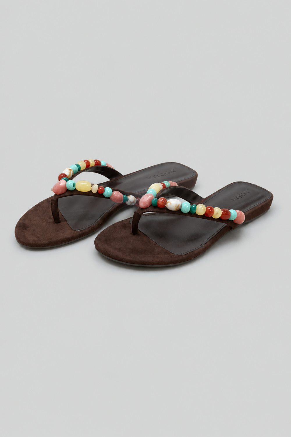 Women’s Jules Embellished Thong Sandals Exclusive - Brown Suede - Sandal