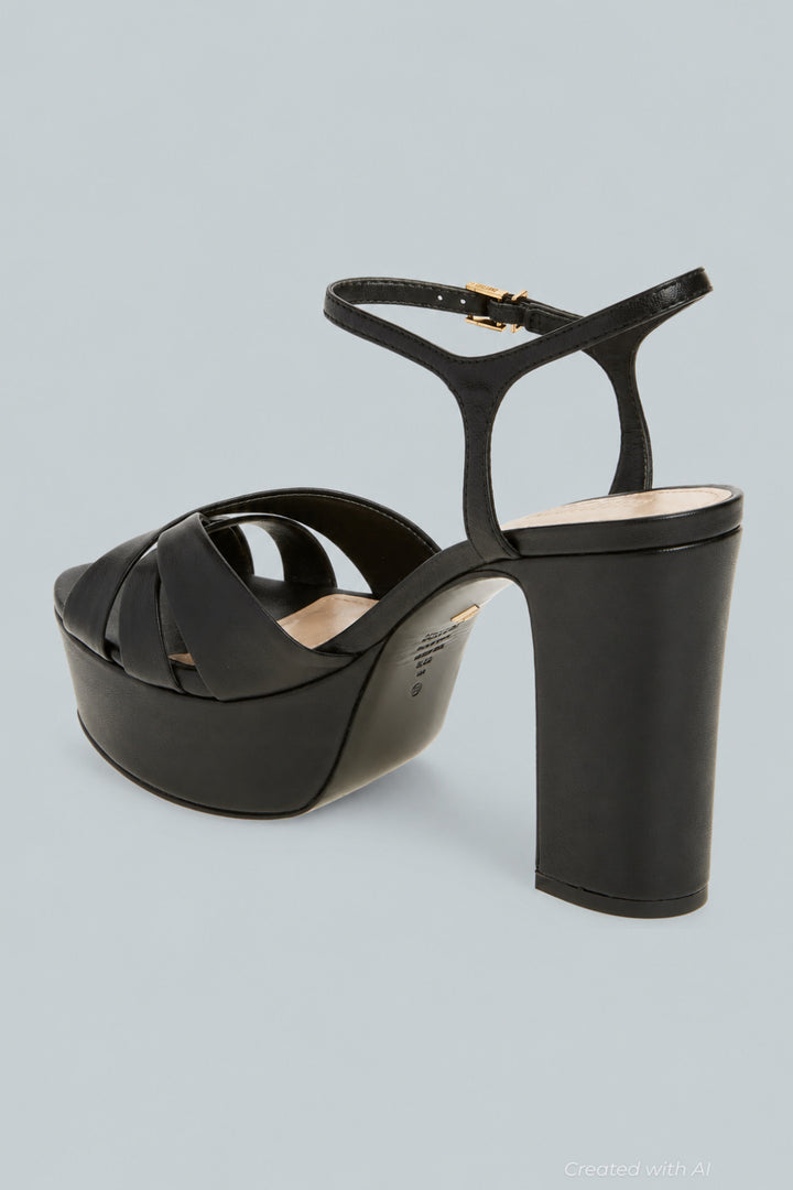 Women’s Keefa High-Heel Platform Sandals - Black Suede - Heels