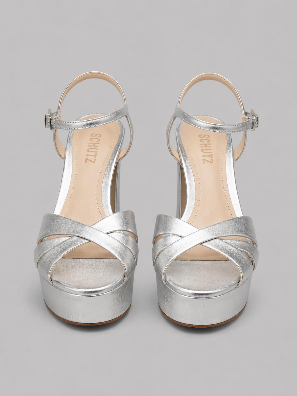 Women’s Keefa High-Heel Platform Sandals - Prata Silver Leather - Heels