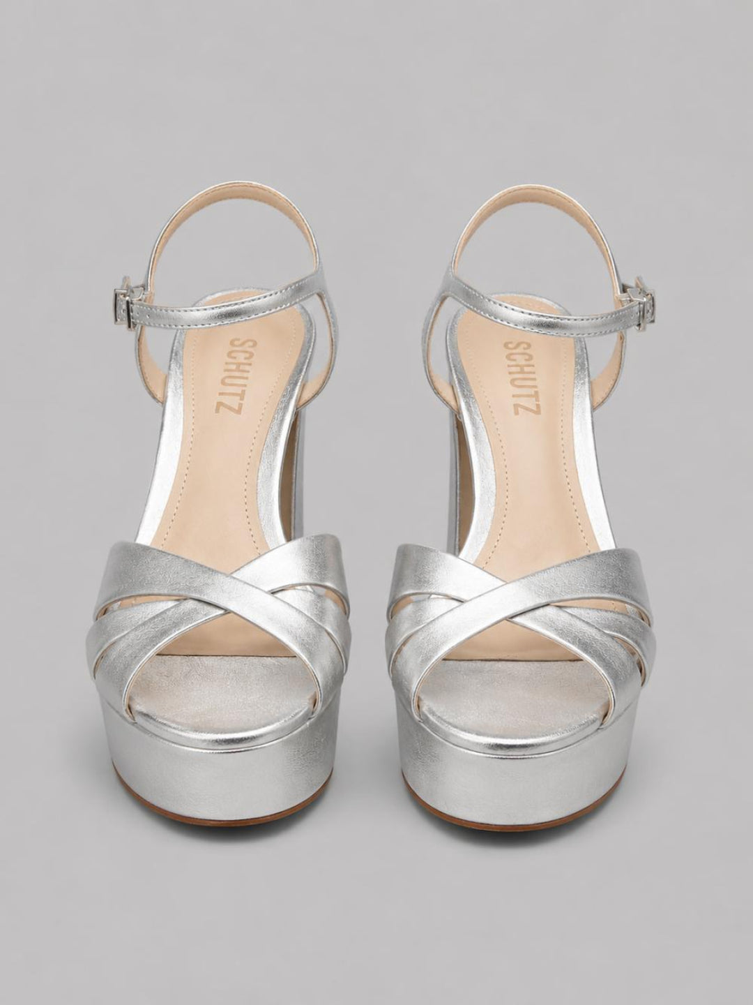 Women’s Keefa High-Heel Platform Sandals - Prata Silver Leather - Heels