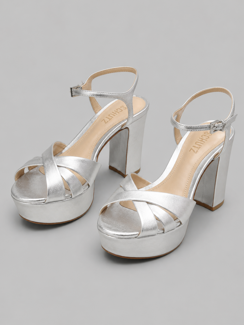 Women’s Keefa High-Heel Platform Sandals - Prata Silver Leather - Heels
