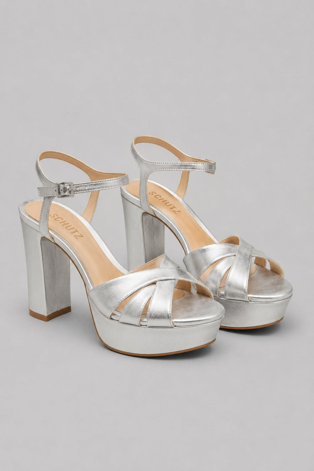 Women’s Keefa High-Heel Platform Sandals - Prata Silver Leather - Heels