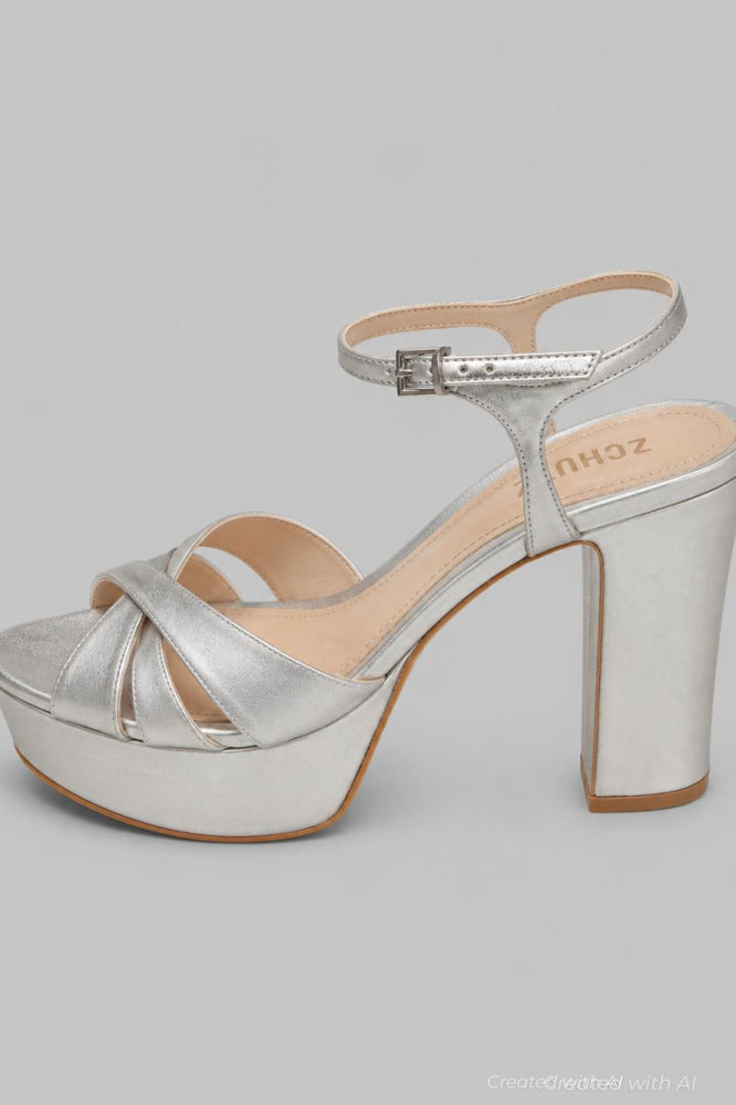Women’s Keefa High-Heel Platform Sandals - Prata Silver Leather - Heels