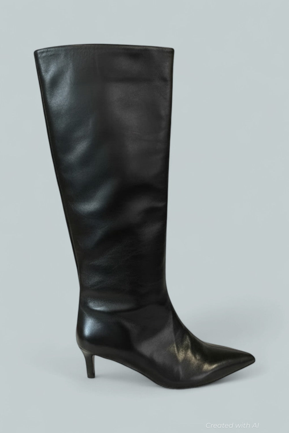 Women’s Kiki Kitten Heel Boots - Black Leather - 10 - Boots