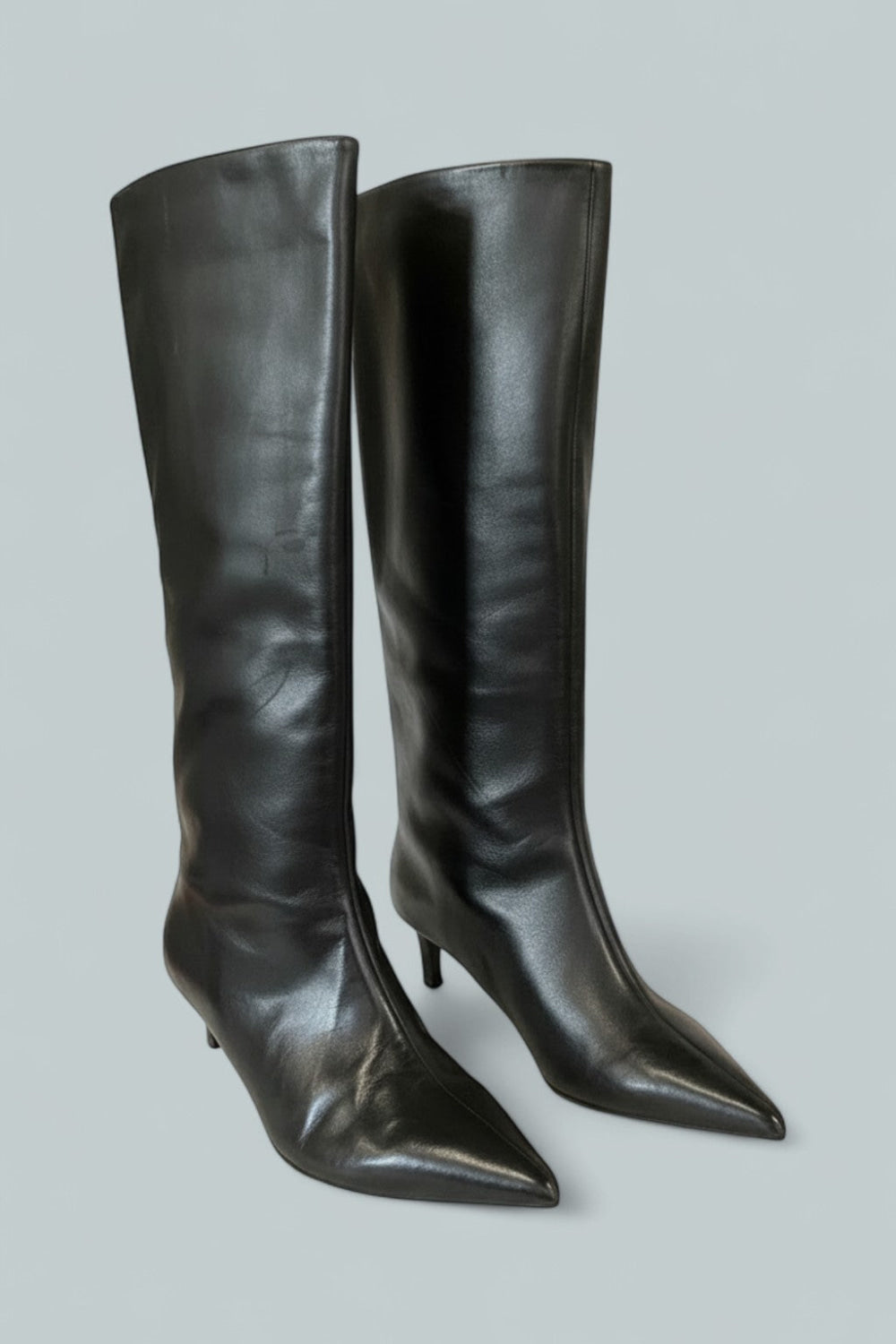 Women’s Kiki Kitten Heel Boots - Black Leather - 10 - Boots