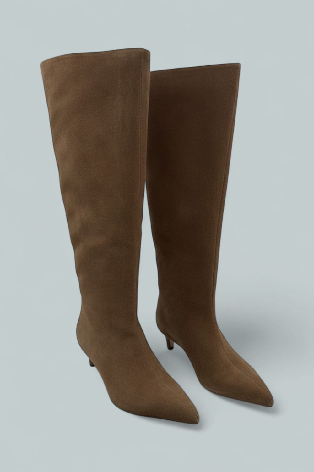 Women’s Kiki Kitten Heel Boots - Tan Suede - 7 - Boots