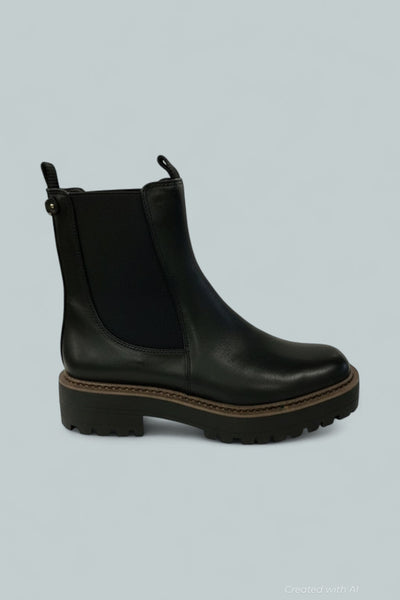 Women’s Laguna Waterproof Pull On Booties - Black Leather - 8.5 - Boot