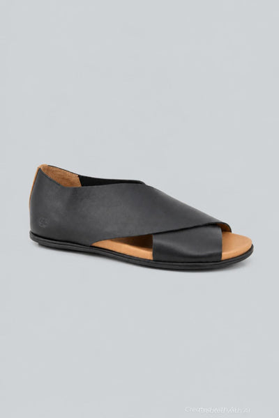Women’s Laniey Slip On Crisscross Sandals - Black - Sandal