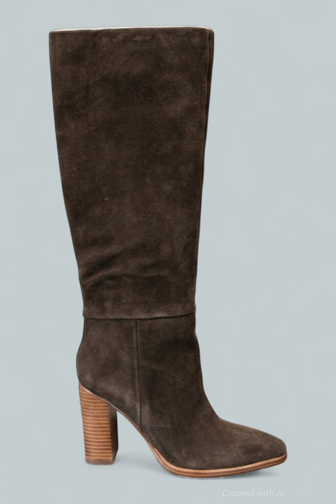 Women’s Lannie High Heel Boots - Dark Brown Suede - Boots